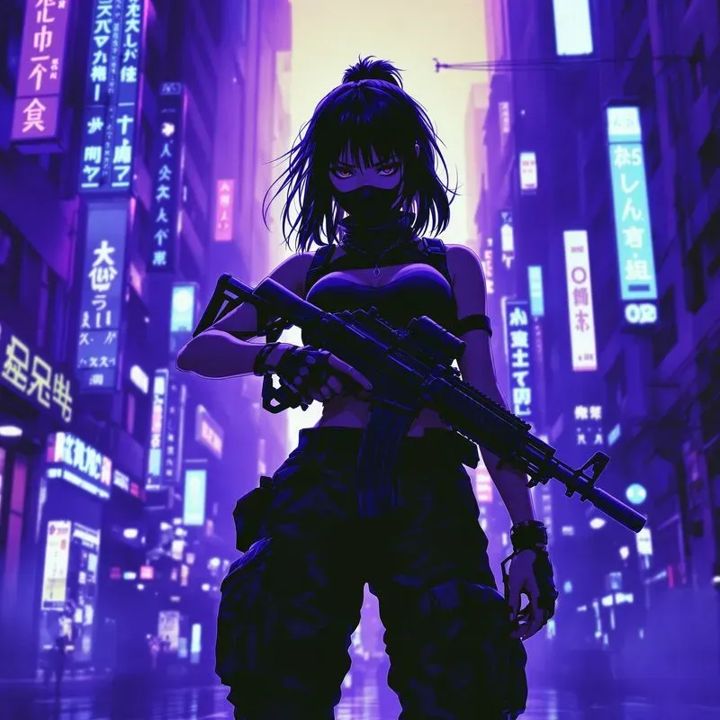Anime Art Cyberpunk Style Characters