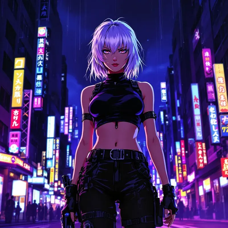 Anime Art Cyberpunk Style Characters