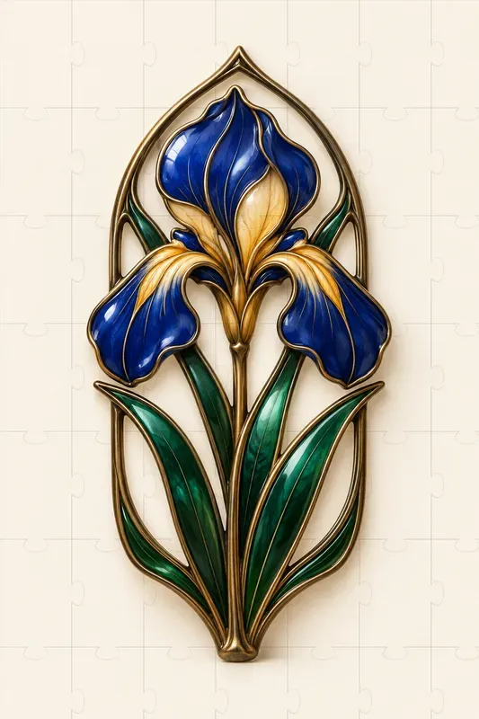 Botanical Enamel Emblem Art