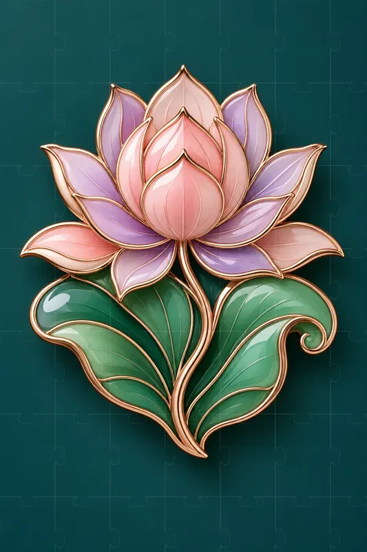Botanical Enamel Emblem Art