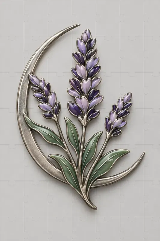 Botanical Enamel Emblem Art