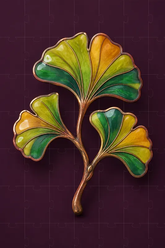 Botanical Enamel Emblem Art