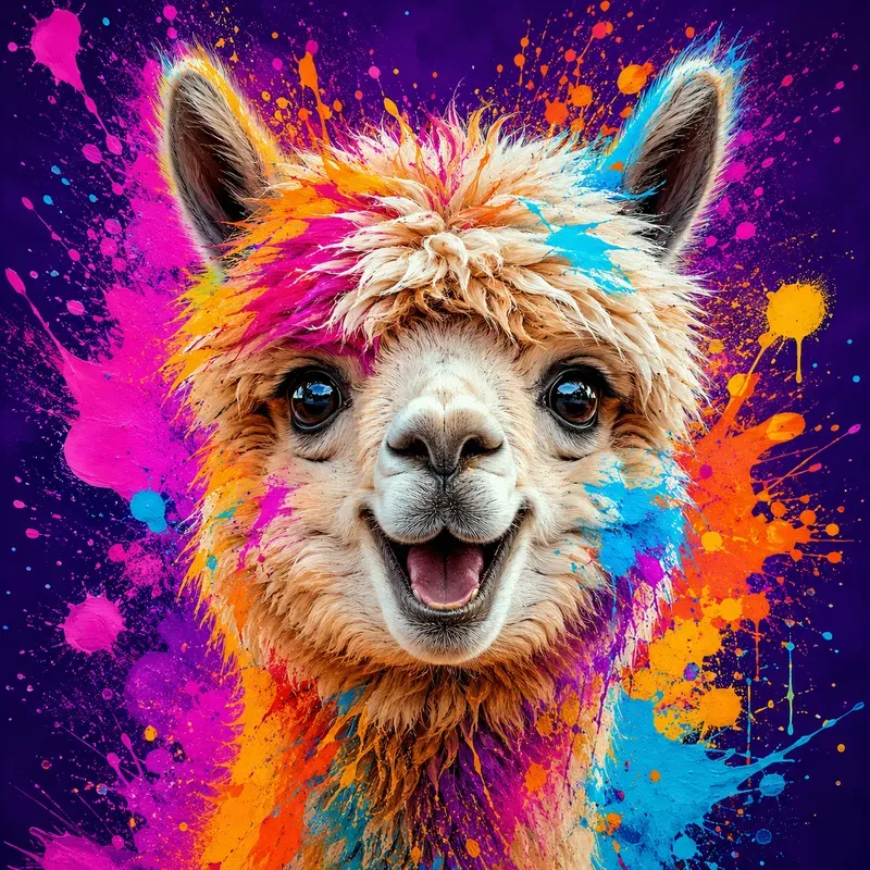 Neon Splash Animal Portraits