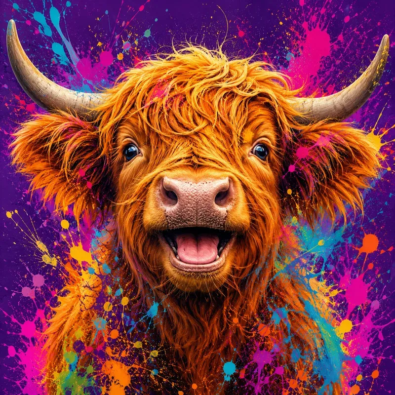 Neon Splash Animal Portraits