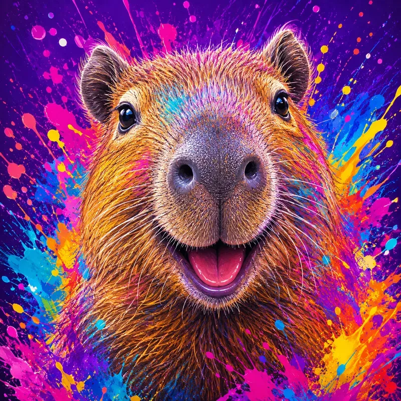 Neon Splash Animal Portraits