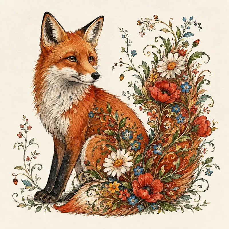 Whimsical Floral Animal Illustrations