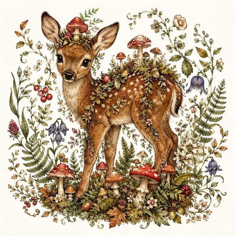 Whimsical Floral Animal Illustrations