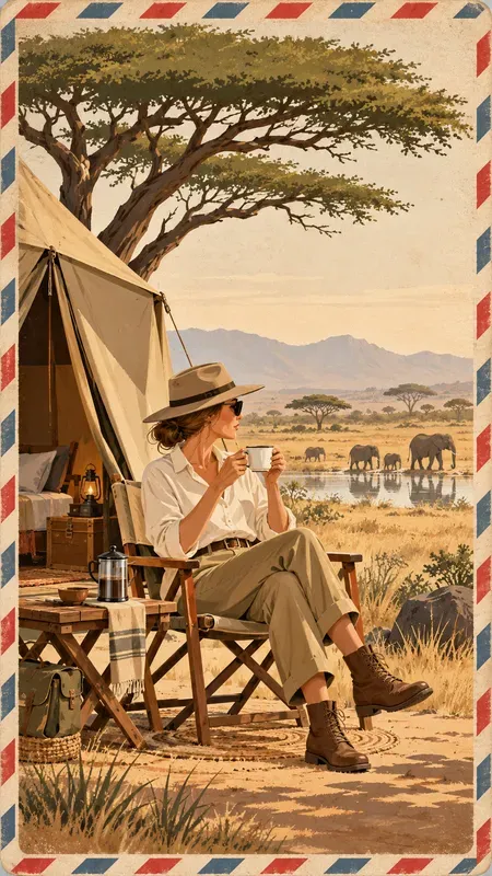 Chic African Bush Explorer Postcards