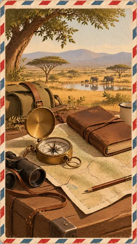 Chic African Bush Explorer Postcards
