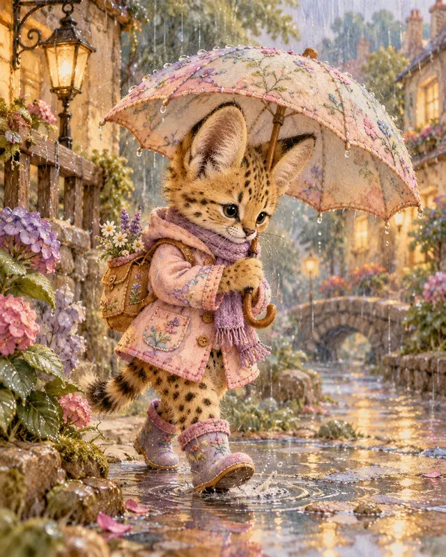 Cute Baby Umbrella Walks