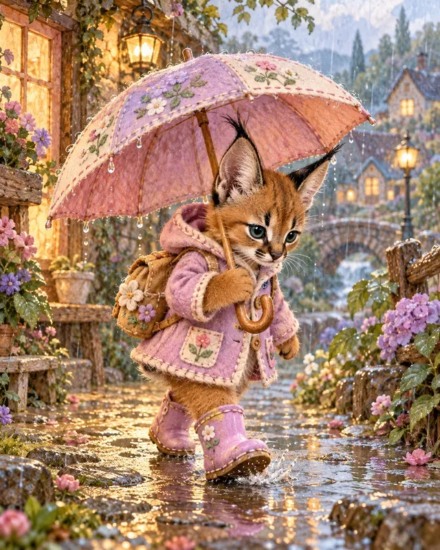 Cute Baby Umbrella Walks