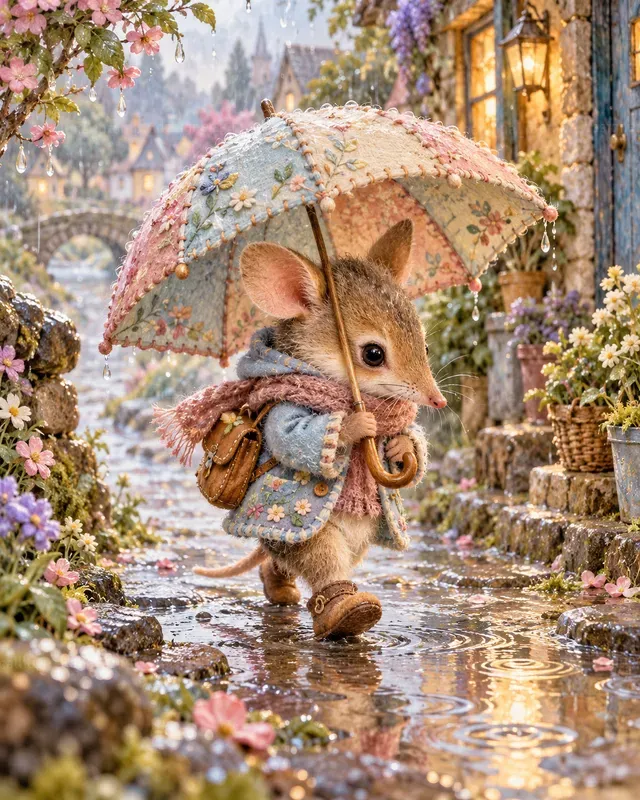 Cute Baby Umbrella Walks