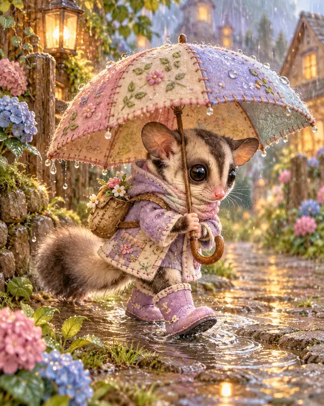 Cute Baby Umbrella Walks