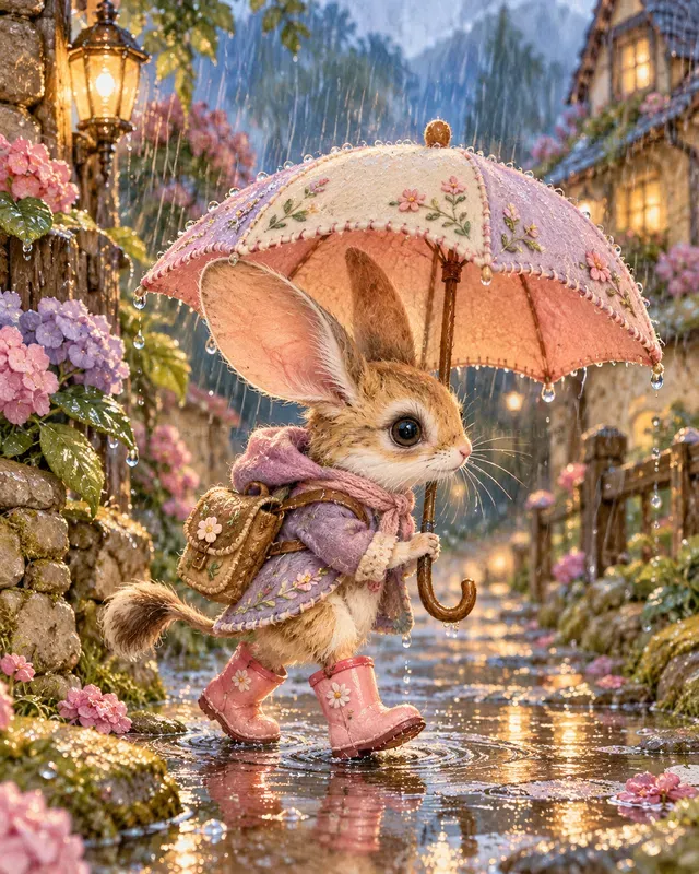 Cute Baby Umbrella Walks