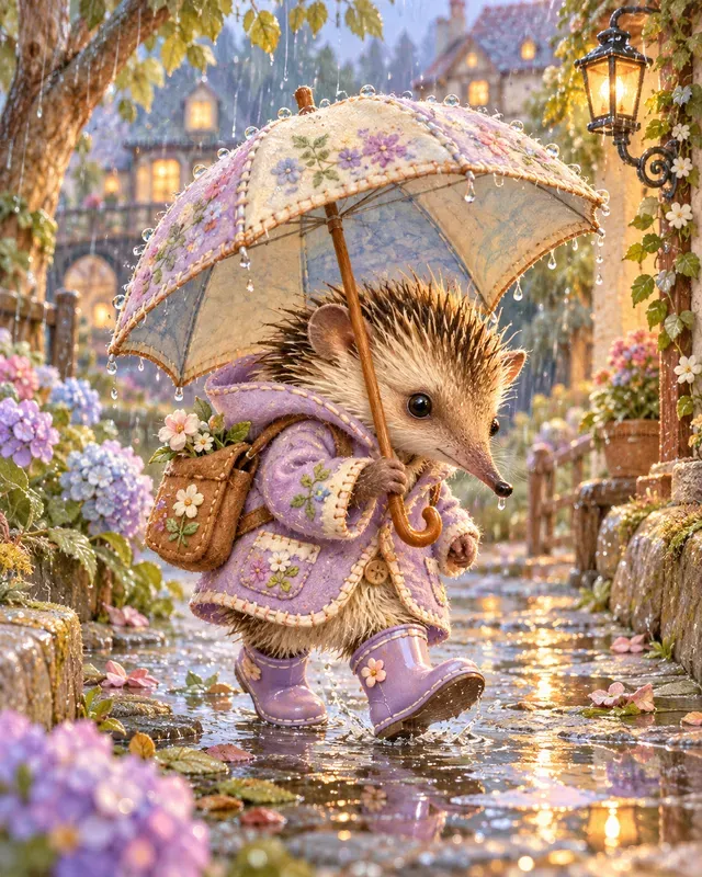 Cute Baby Umbrella Walks