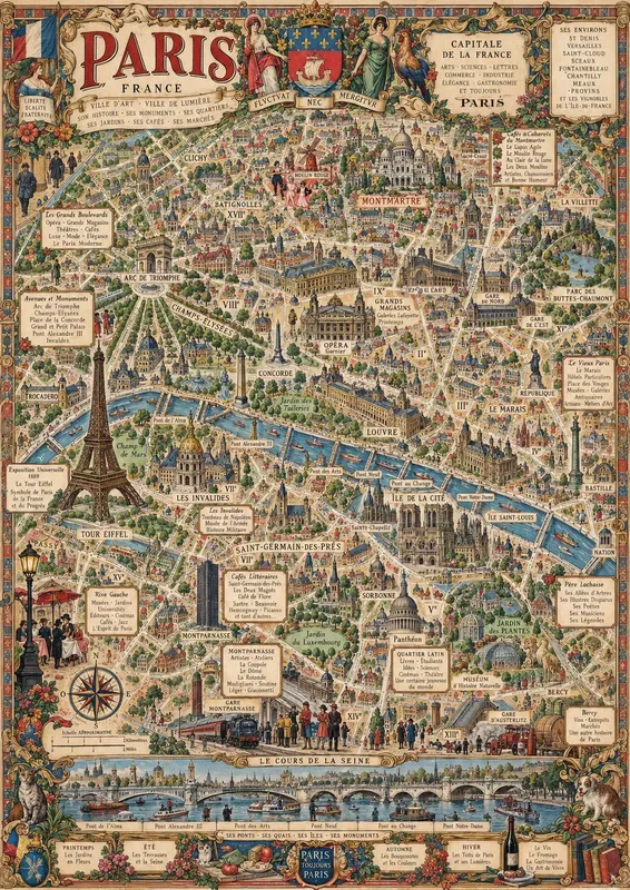 Vintage Pictorial City Map Generator