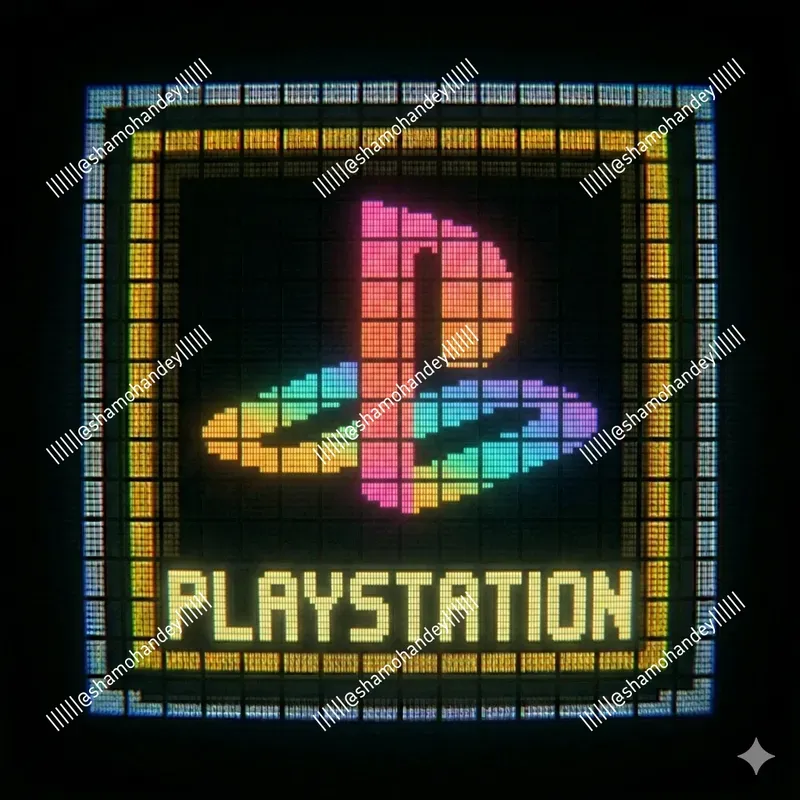 Retro 80s Pixel Logo Brand Reboot Art