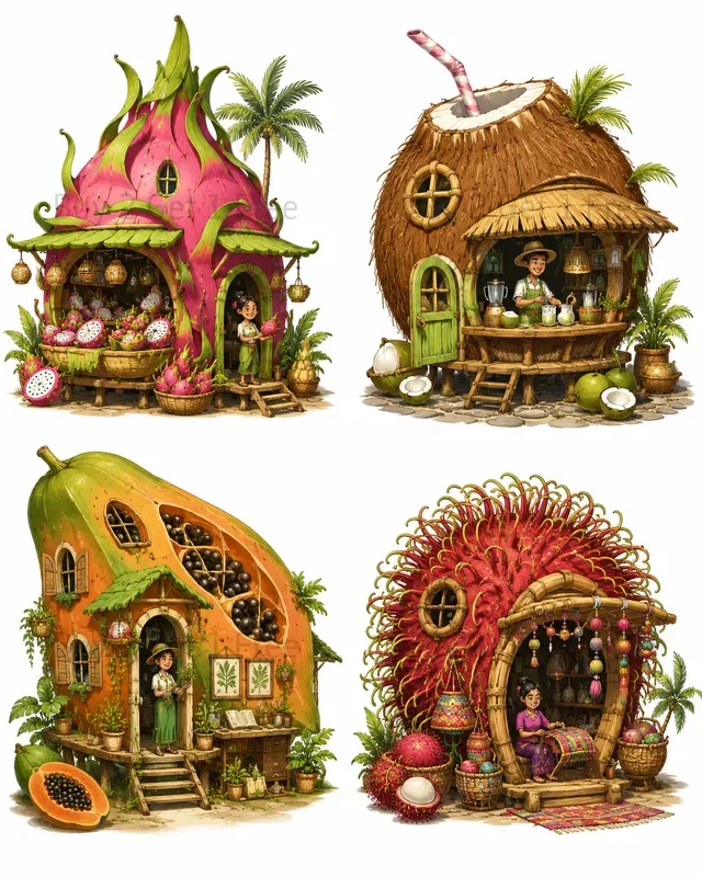 Western Cottage Clipart Collections