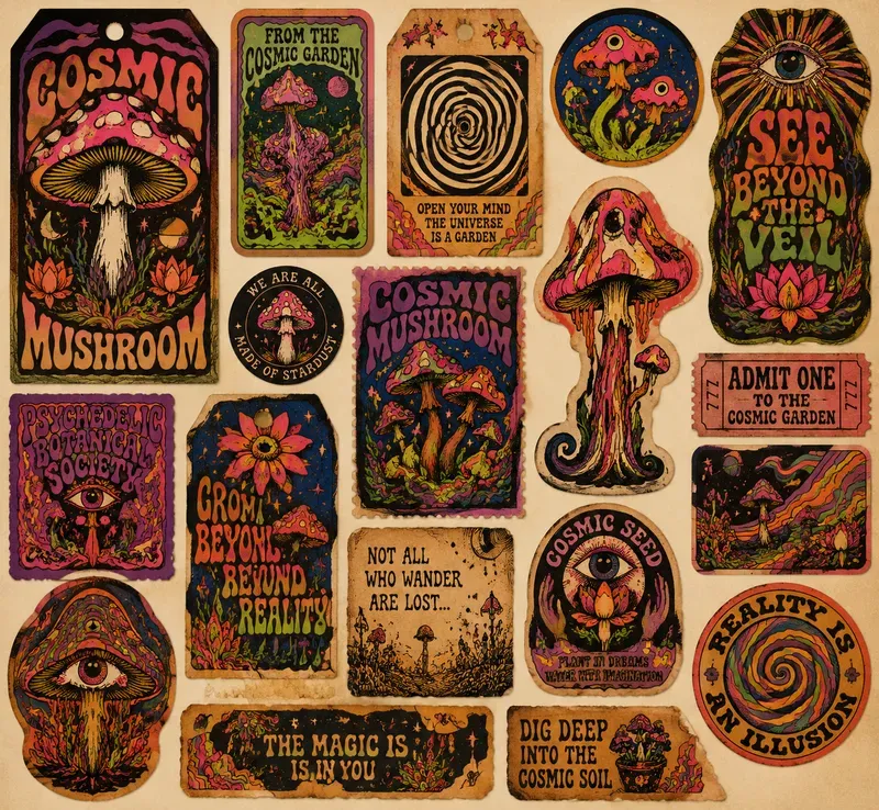 Psychedelic Botanical Fantasy Ephemera