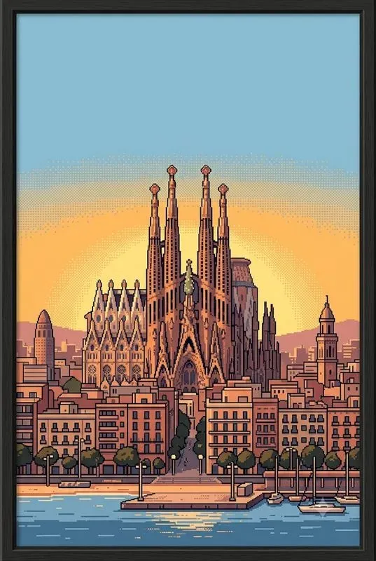 Pixel Art City Skyline Poster Studios