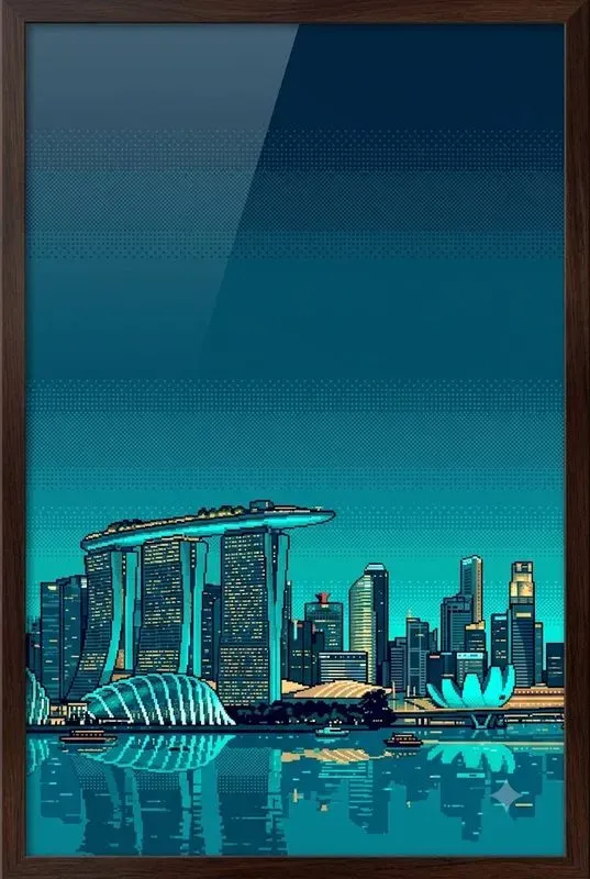 Pixel Art City Skyline Poster Studios