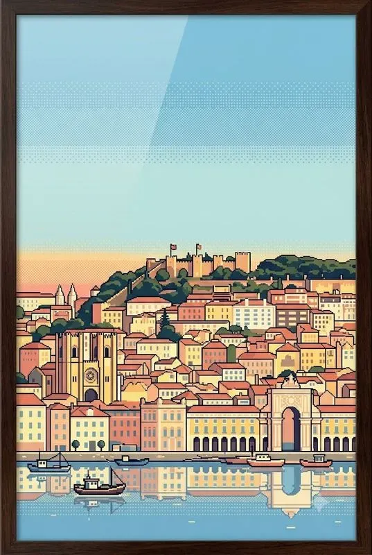 Pixel Art City Skyline Poster Studios
