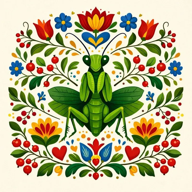Folk Art Symmetrical Animal Illustrations