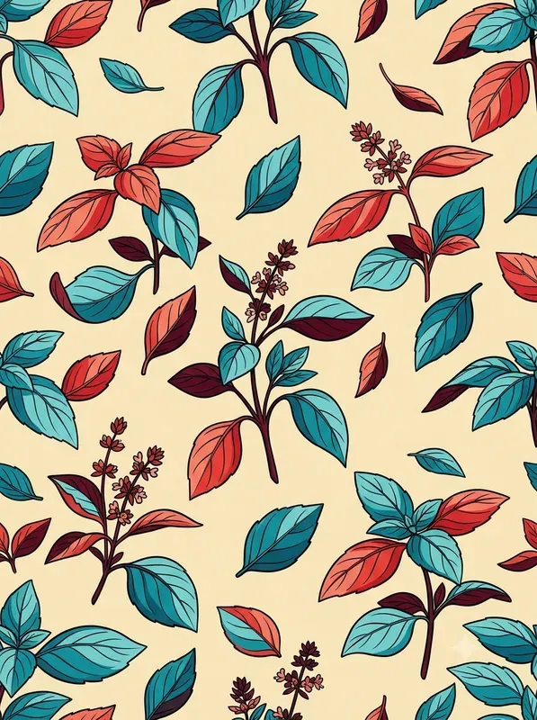 Retro Red Teal Seamless Patterns