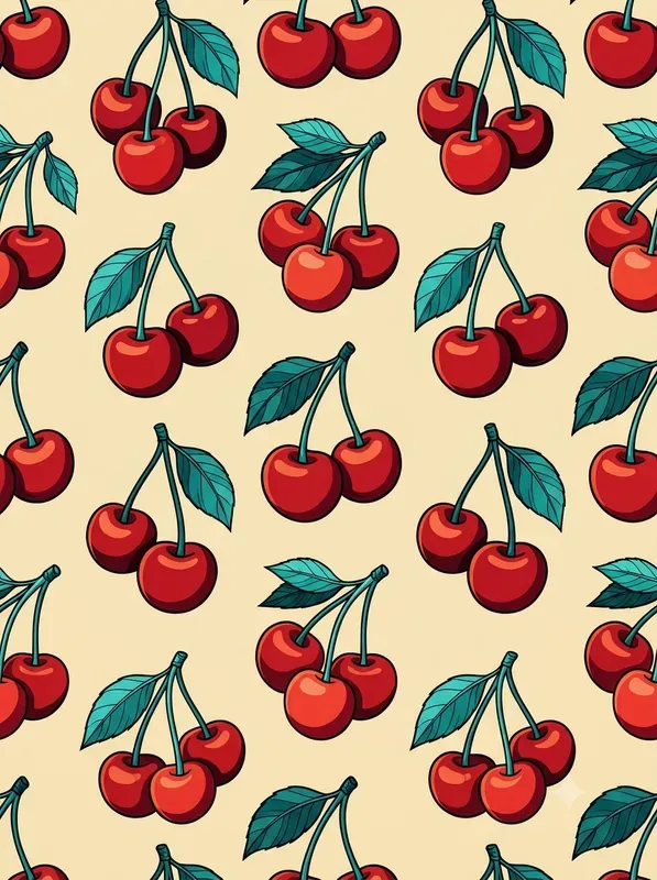 Retro Red Teal Seamless Patterns