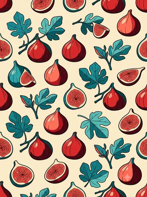 Retro Red Teal Seamless Patterns