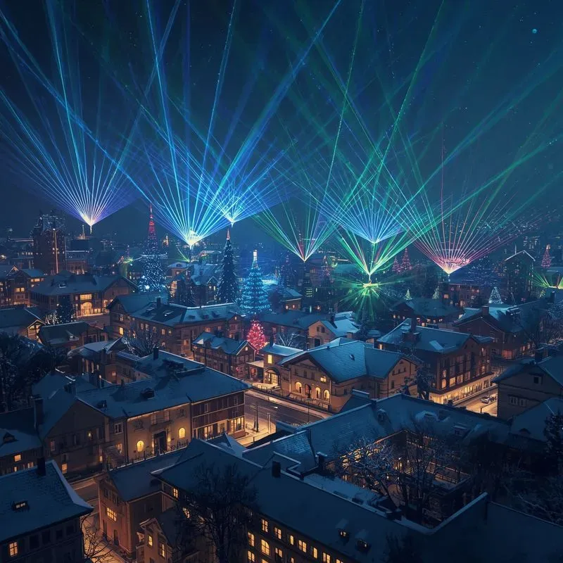 Futuristic Christmas Villages With Lasers
