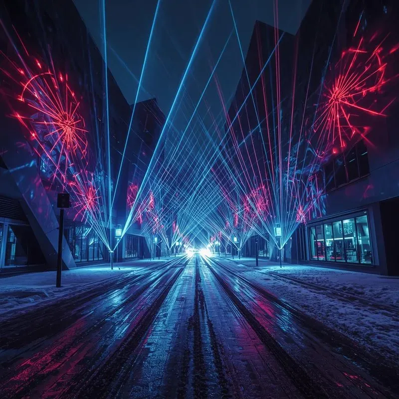 Futuristic Christmas Villages With Lasers