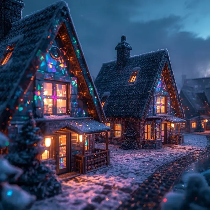 Futuristic Christmas Villages With Lasers