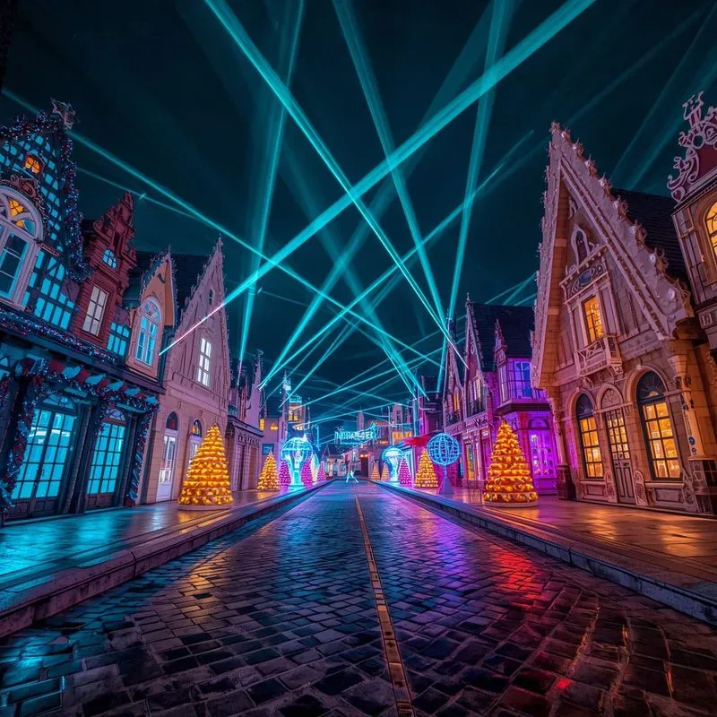 Futuristic Christmas Villages With Lasers