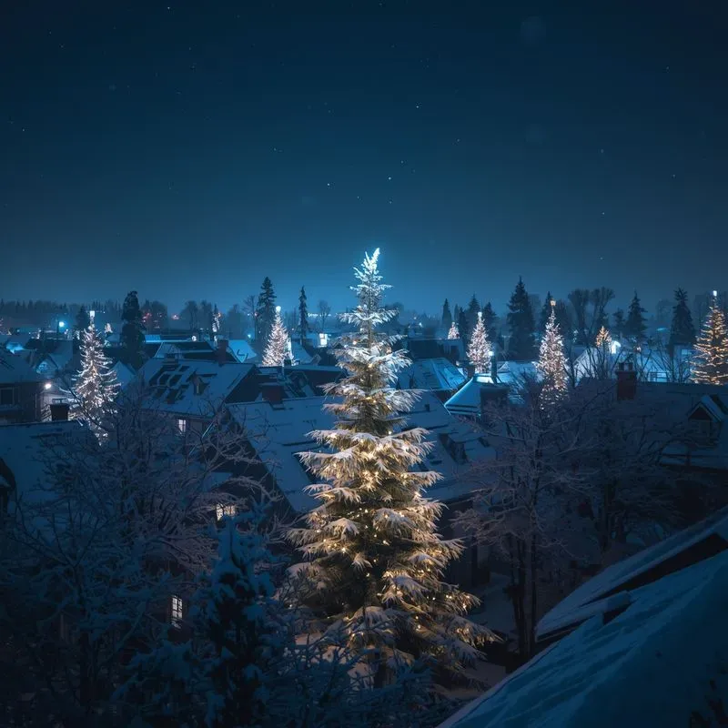 Futuristic Christmas Villages With Lasers