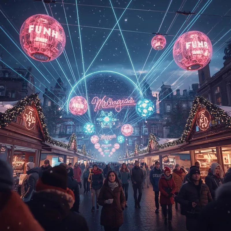 Futuristic Christmas Villages With Lasers