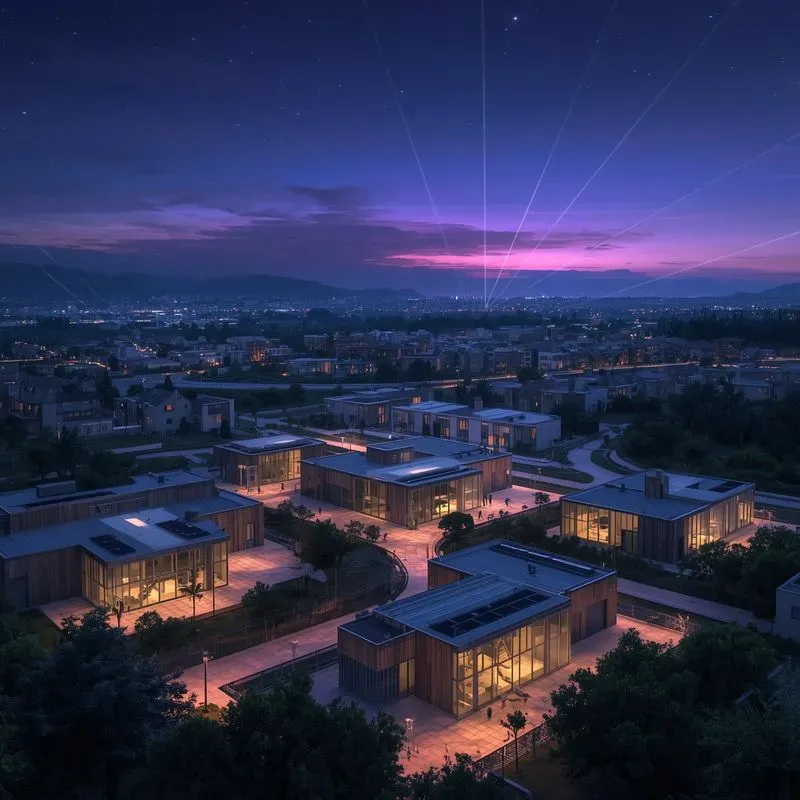 Futuristic Christmas Villages With Lasers