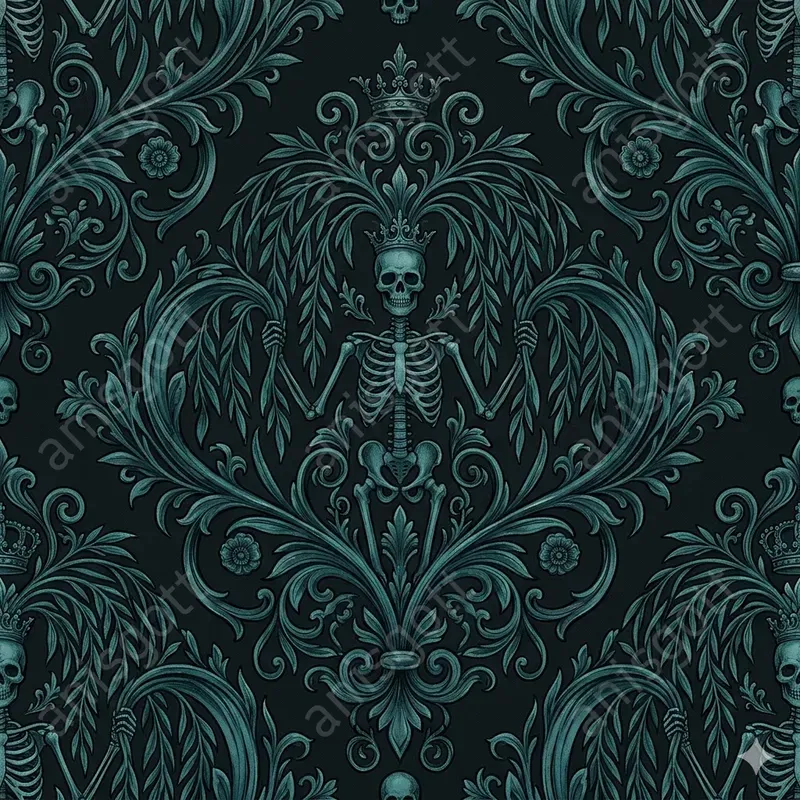 Victorian Gothic Ink Damask Patterns