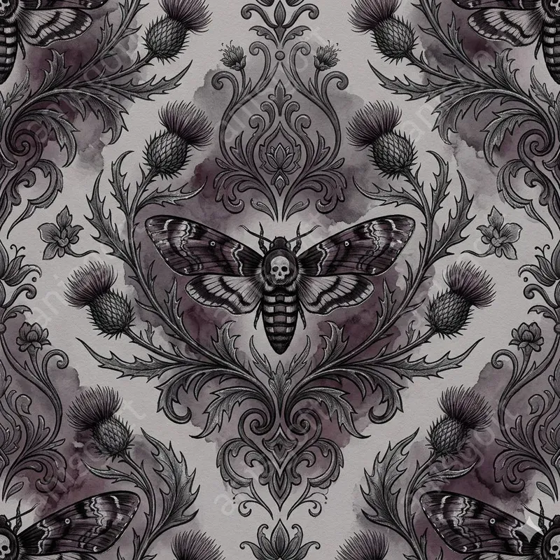 Victorian Gothic Ink Damask Patterns