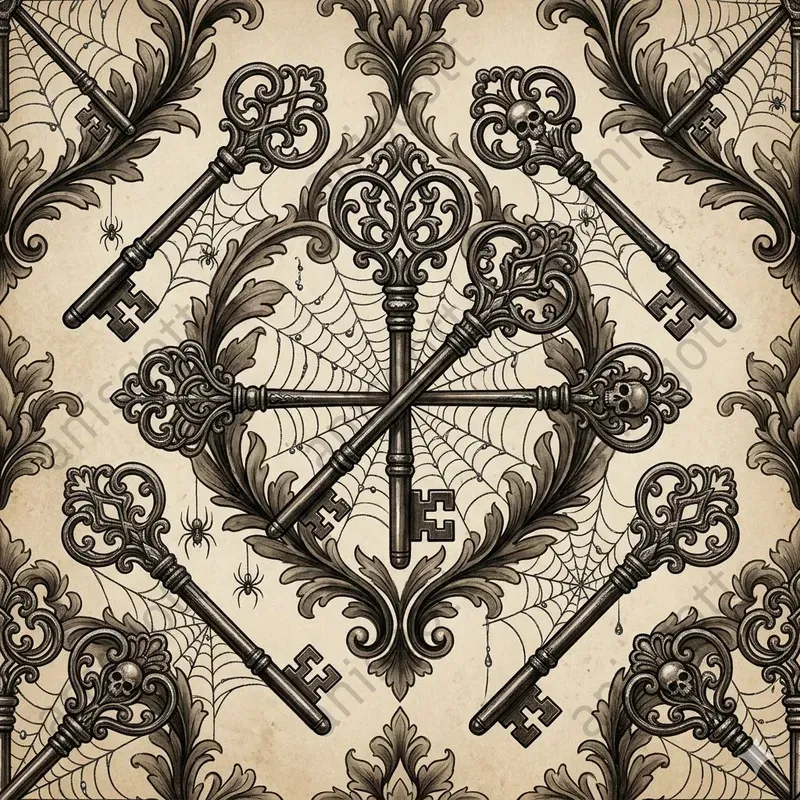 Victorian Gothic Ink Damask Patterns