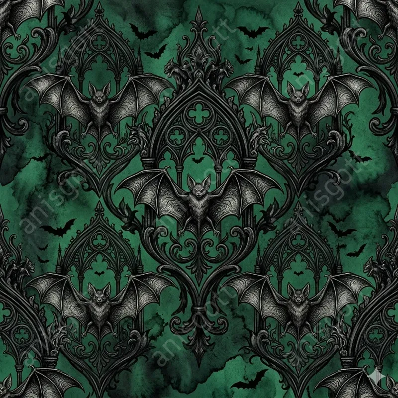 Victorian Gothic Ink Damask Patterns