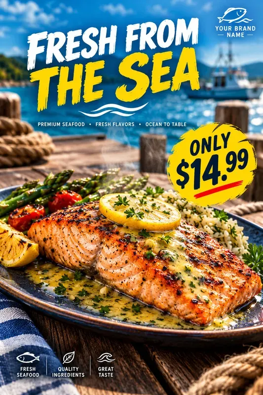 Seafood Restaurant Ad Poster Generator