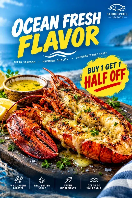 Seafood Restaurant Ad Poster Generator