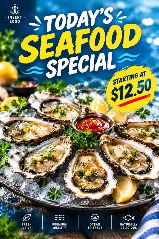 Seafood Restaurant Ad Poster Generator