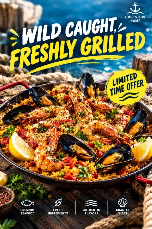 Seafood Restaurant Ad Poster Generator