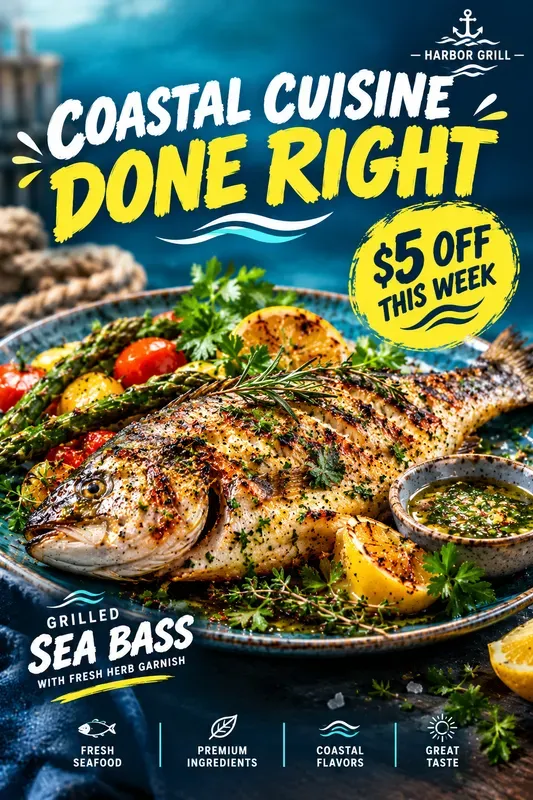 Seafood Restaurant Ad Poster Generator