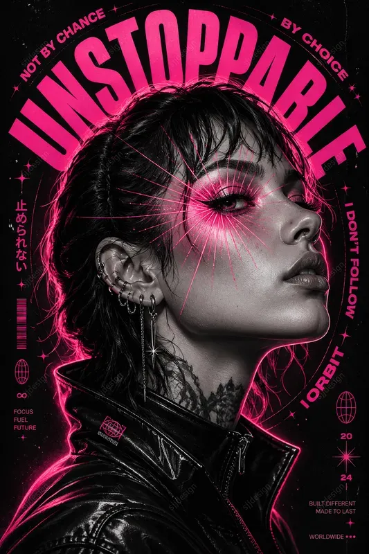 Cyberpunk Identity Scan Posters