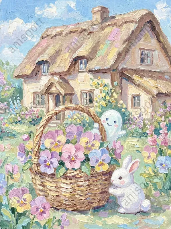 Easter Spring Ghost Impasto Landscapes