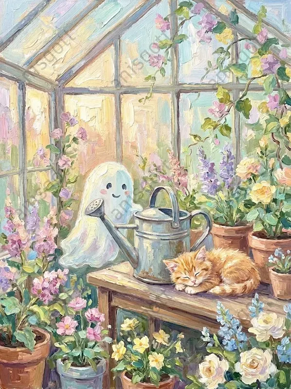 Easter Spring Ghost Impasto Landscapes