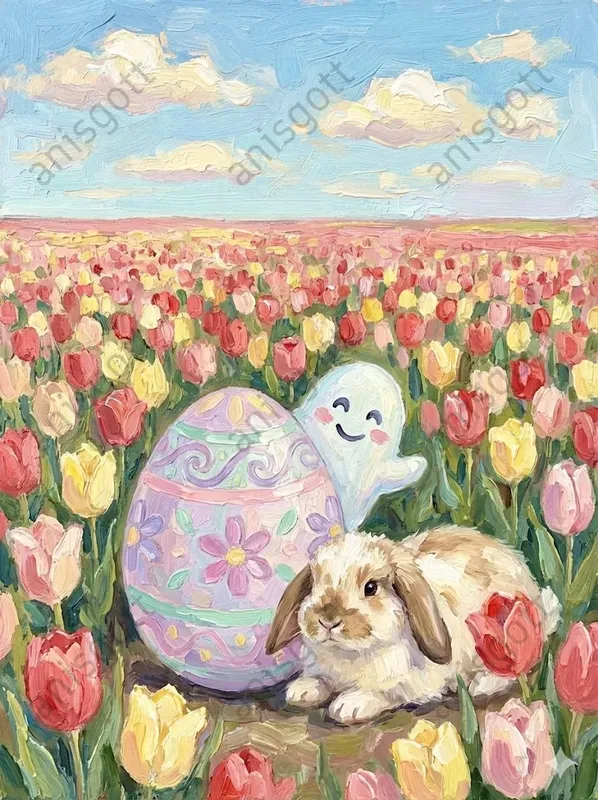 Easter Spring Ghost Impasto Landscapes